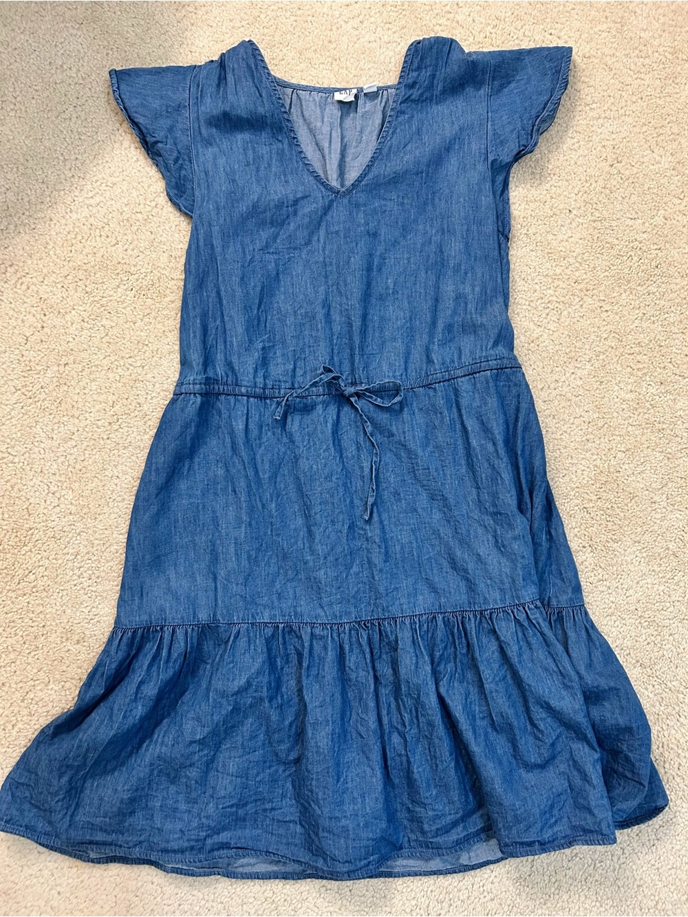 Gap Denim Ruffled Dress